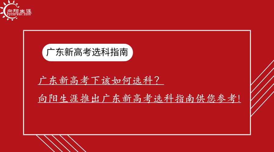 广东新高考下该如何选科？向阳生涯推出广东新高考选科指南供您参考!